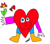 Cuore felice con fiore